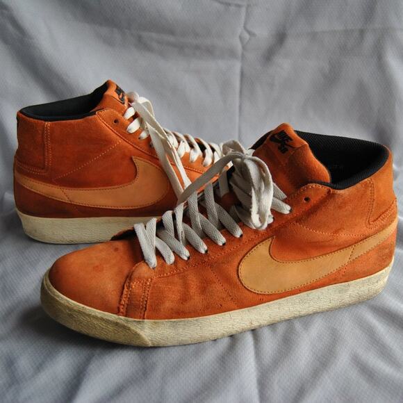 Nike Skate Board Orange High Top Shoes w/ Orange Swoosh Size: 12 - Picture 1 of 10
